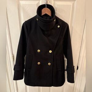 Filippa K - Stylish Black Pea Coat with Gold Buttons